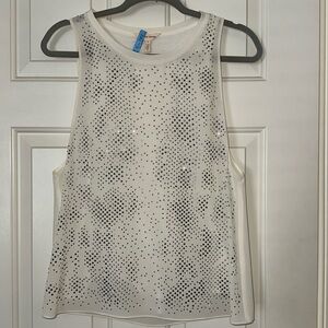 Rebecca Taylor Crème Beaded Silk Top. Excellent Condition